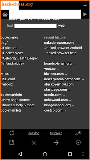 Naked Browser web browser screenshot