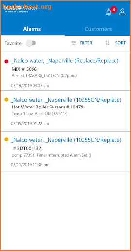 Nalco Water Alarm Manager screenshot