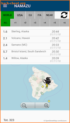 Namazu: the Fastest Earthquakes Updates App screenshot