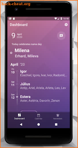 Name day screenshot