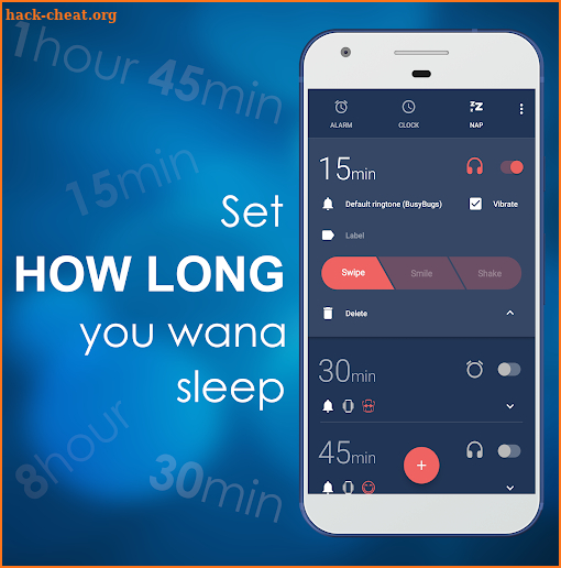Nap Alarm Clock - For headphone, earbuds, in-ear screenshot