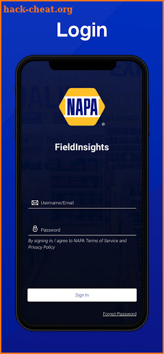NAPA FieldInsights screenshot