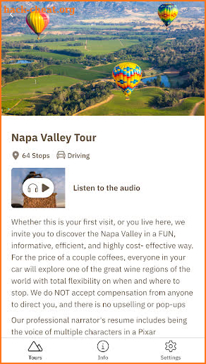 Napa Valley Tour screenshot