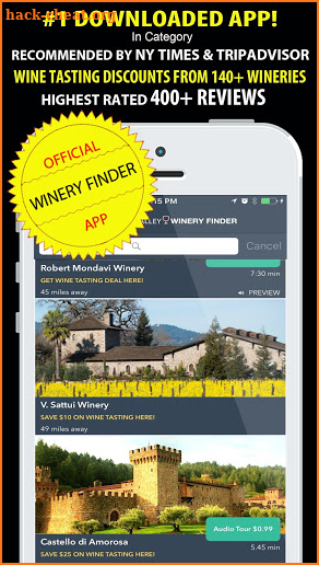 Napa Valley Winery Finder screenshot