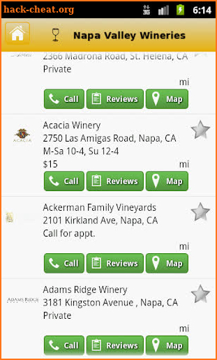 Napa Valley Winery Locator screenshot