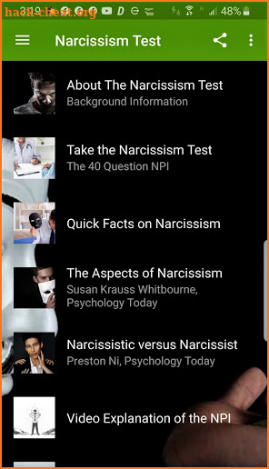 Narcissism Test screenshot