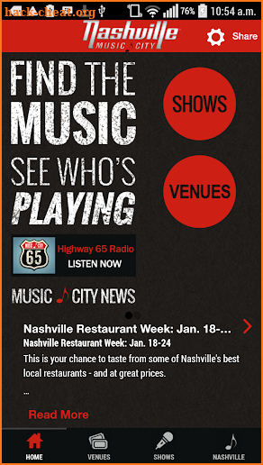 Nashville Live Music Guide screenshot