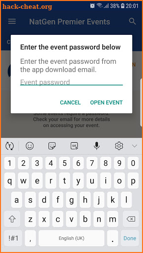 NatGen Premier Events screenshot