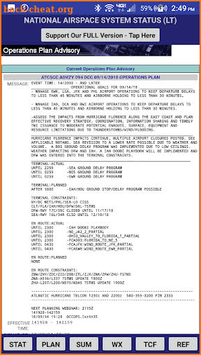 National Airspace Sys. Stat LT screenshot