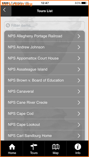 National Park Service Tours screenshot