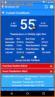 National Weather Service NOW screenshot