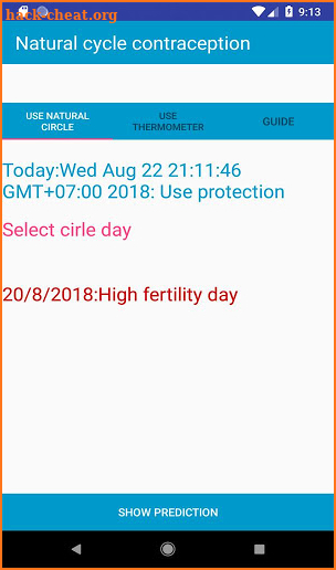 Natural circle contraception screenshot