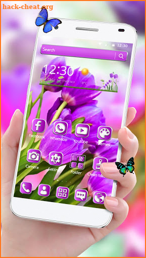 Natural Purple Tulips Flower Theme screenshot