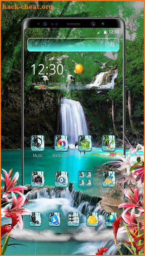 Nature Forest Waterfall Theme screenshot