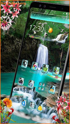 Nature Forest Waterfall Theme screenshot