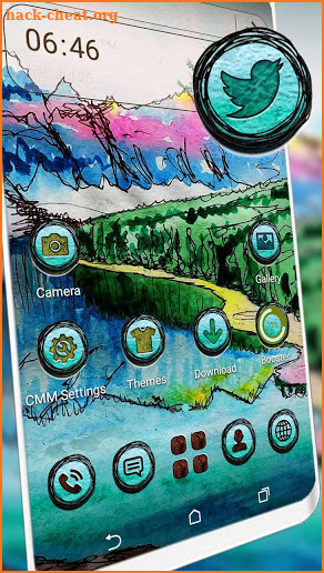 Nature Mountain Drawing Launcher Theme screenshot