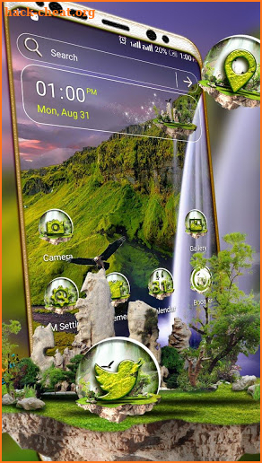 Nature Waterfall Launcher Theme screenshot
