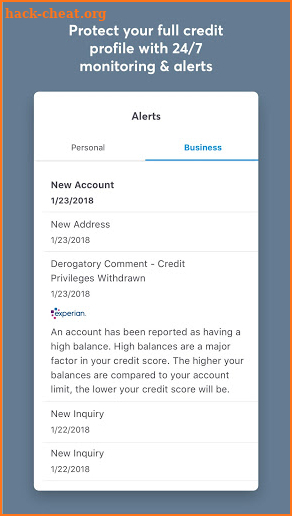 Nav: Business Credit & Finance screenshot