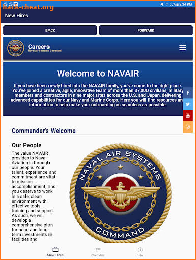 NAVAIR Onboarding App screenshot