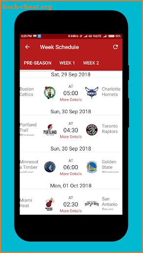 NBA Basketball Games Schedule, Scores screenshot