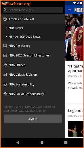 NBA ISAC screenshot