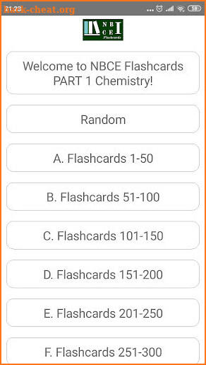NBCE Flashcards Part 1 Chemistry screenshot