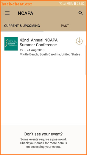 NCAPA Conferences screenshot