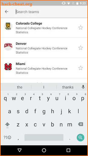 NCHC Hockey screenshot