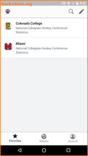 NCHC Hockey screenshot