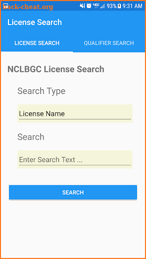 NCLBGC Search screenshot