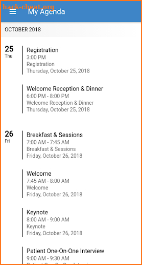 NCODA Meetings & Events screenshot