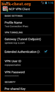 NCP VPN Client screenshot