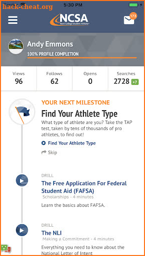 NCSA Athletic Recruiting screenshot