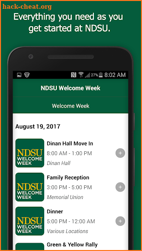 NDSU Welcome Week screenshot