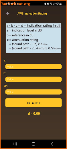 NDT Calculator screenshot