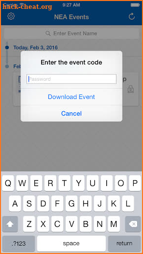 NEA Events Directory screenshot