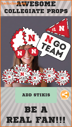 Nebraska Cornhuskers Selfie Stickers screenshot