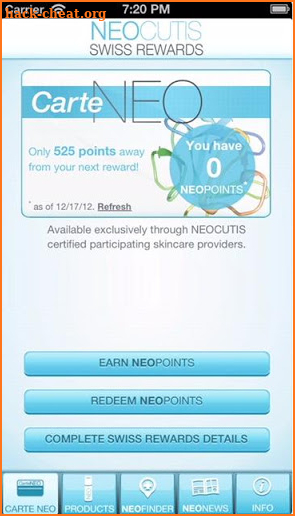 Neocutis Swiss Rewards screenshot