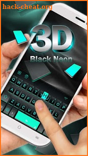 Neon 3d Black Keyboard Theme screenshot