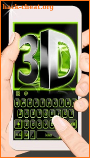 Neon 3d Green Black Tech Keyboard Theme screenshot