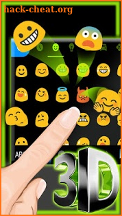 Neon 3d Green Black Tech Keyboard Theme screenshot