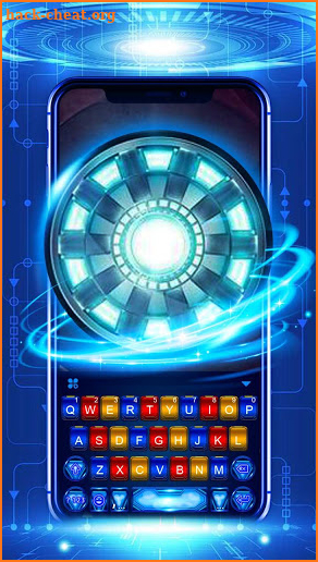 Neon 3d Iron Tech Keyboard Theme screenshot