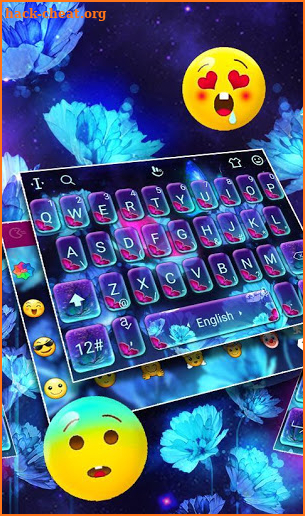 Neon 3D Light Butterfly Keyboard Theme screenshot