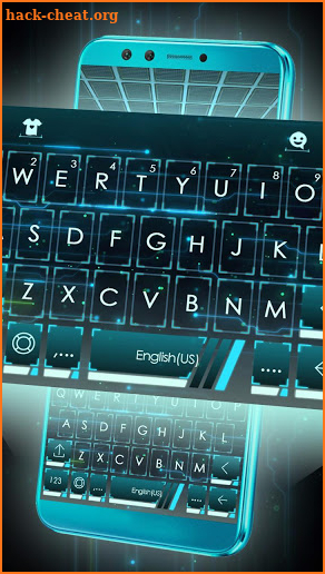 Neon 3d Tech Hologram Keyboard Theme screenshot