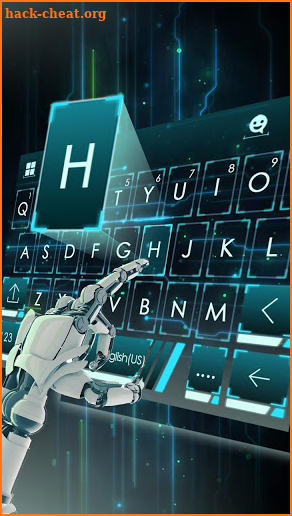 Neon 3d Tech Hologram Keyboard Theme screenshot