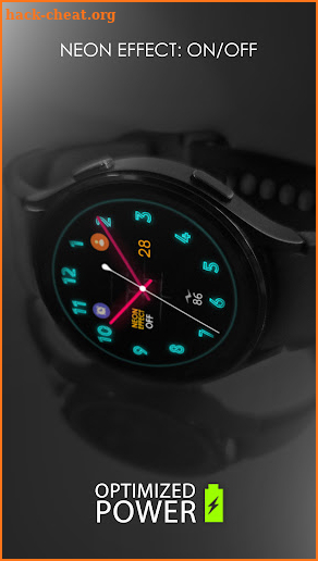 Neon analog watch face screenshot