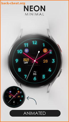 Neon analog watch face screenshot
