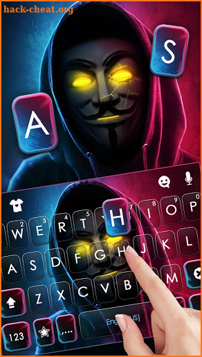 Neon Anonymous Keyboard Background screenshot