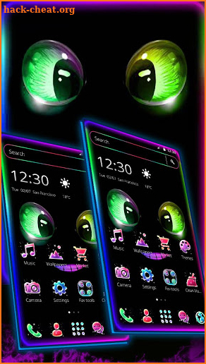 Neon Black Monster Theme screenshot