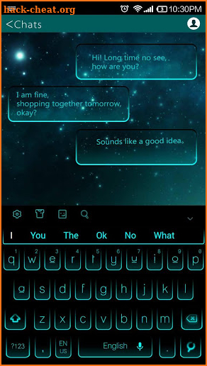 Neon Blue Black Keyboard screenshot